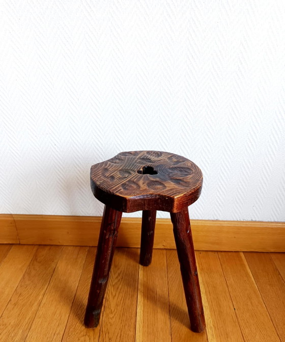 Image 1 of Brutalistisch krukje met vintage guts