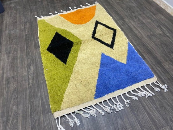 Image 1 of Mehrfarbige Berber-Tapis aus Leinen, 250 cm x 150 cm