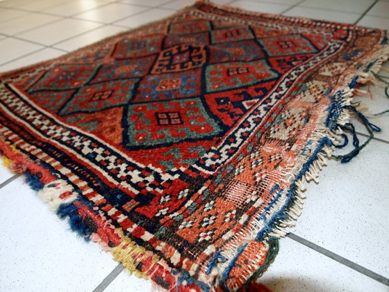 Image 1 of Handmade antique collectible Persian Kurdish bag 1.8' x 2.4' (56cm x 73cm) 1880s - 1C451