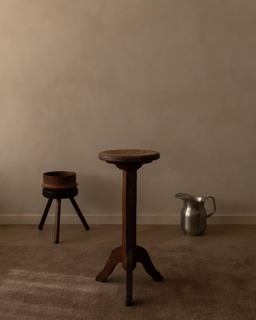 Vintage wooden plant table / column