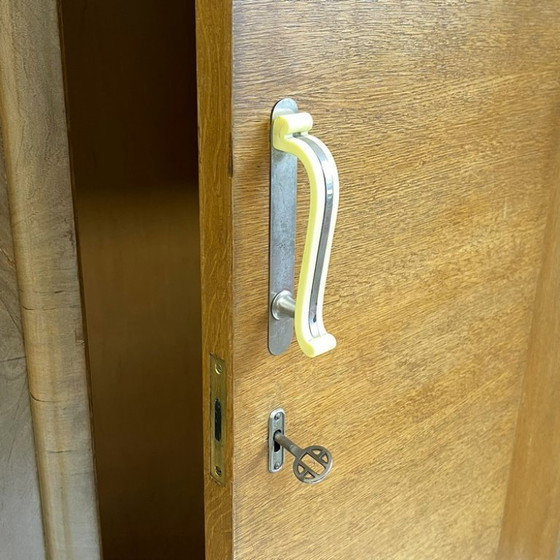 Image 1 of Antique vintage Art Deco wardrobe from the 1930s, detachable hanging and shelving.