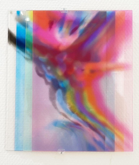 Image 1 of Mini opera d'arte serigrafica multicolore CMYK A6 di Lilxlylilxly