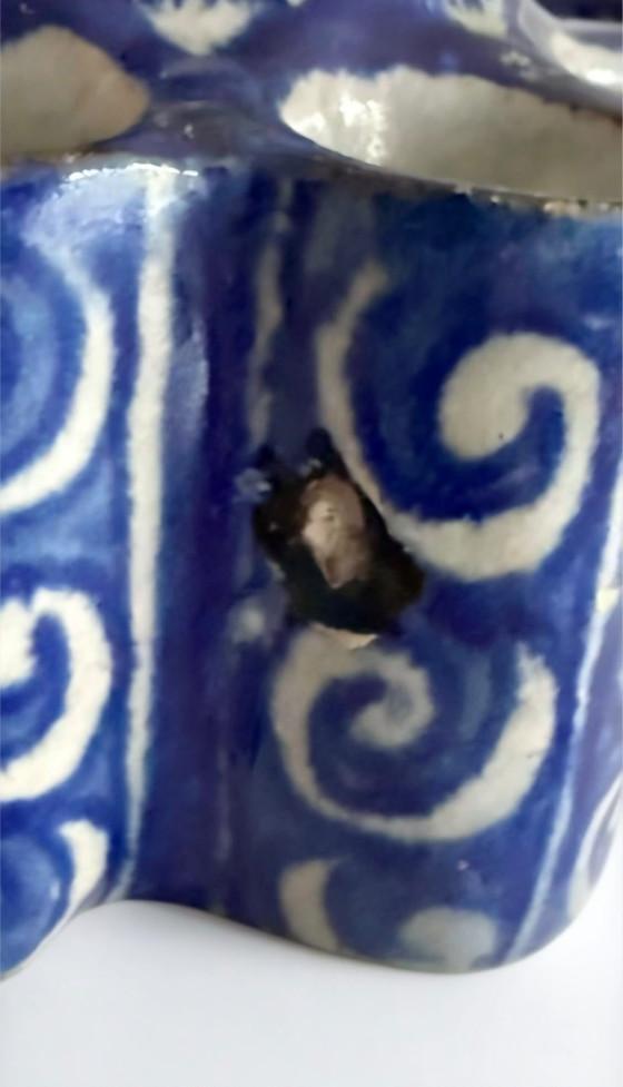 Antique Maroccan inkwel/palamus Fes, Decorative Objects, Ceramic, Blue (photo 3 of 7)