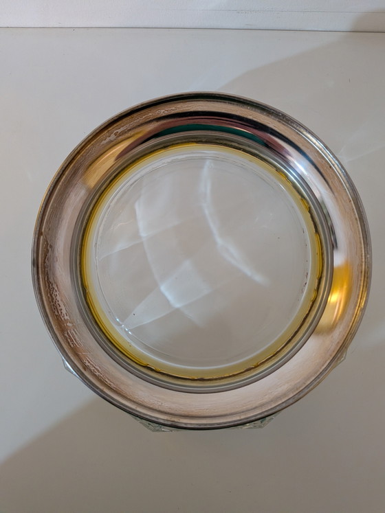 10-eckige Kristallglasschale mit versilbertem Fuß – Schalen, Crystal, Metal (photo 5 of 5)