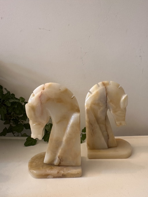 Set of 2 onyx bookends