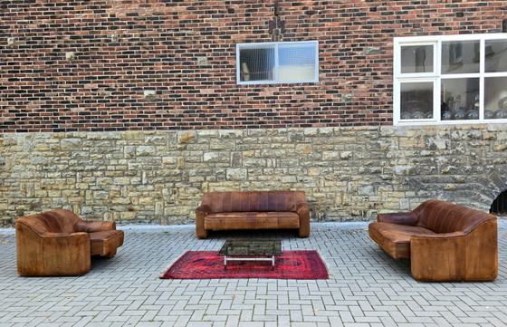 De Sede DS 44 Sofà Set Divano in Pelle Poltrona in Pelle Vintage Loft Anni '60 '70 – Leather (photo 6 of 14)