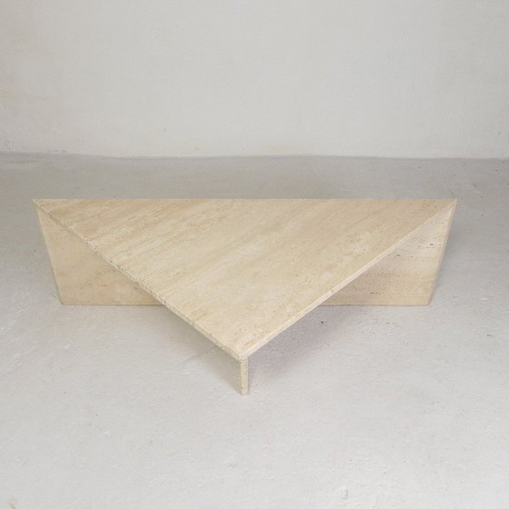 Image 1 of Mid-Century travertine coffee table with triangular top, 1970s