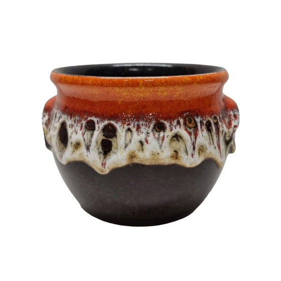 Image 1 of Vaso di fiori in lava arancione vintage