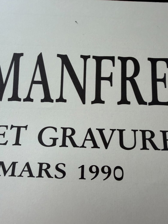 Image 1 of Alberto Manfredi - Aquarelles et Gravures, 1990, tentoonstellingsposter, Bouquinerie de L'Institut 12 Parijs
