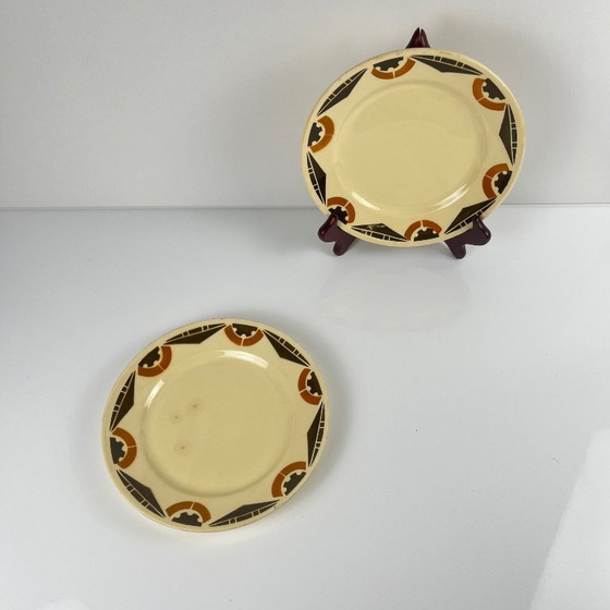 Image 1 of Par de platos de postre Art Déco de Badonviller, 1920/1930.