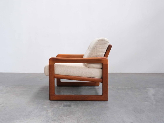 Image 1 of Set van 2 vintage loungestoelen/fauteuils van teakhout uit het midden van de 20e eeuw.