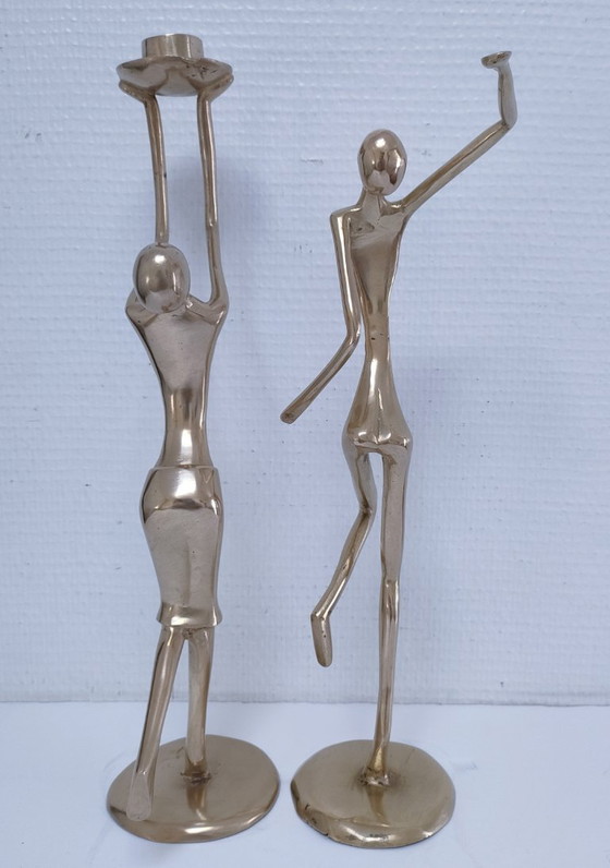 Candeliere scultoreo vintage in bronzo dorato e bronzo dorato – Portacandele, Bronze (photo 5 of 9)