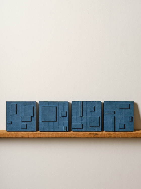 Image 1 of Set di 4 oggetti da parete brutalisti. 