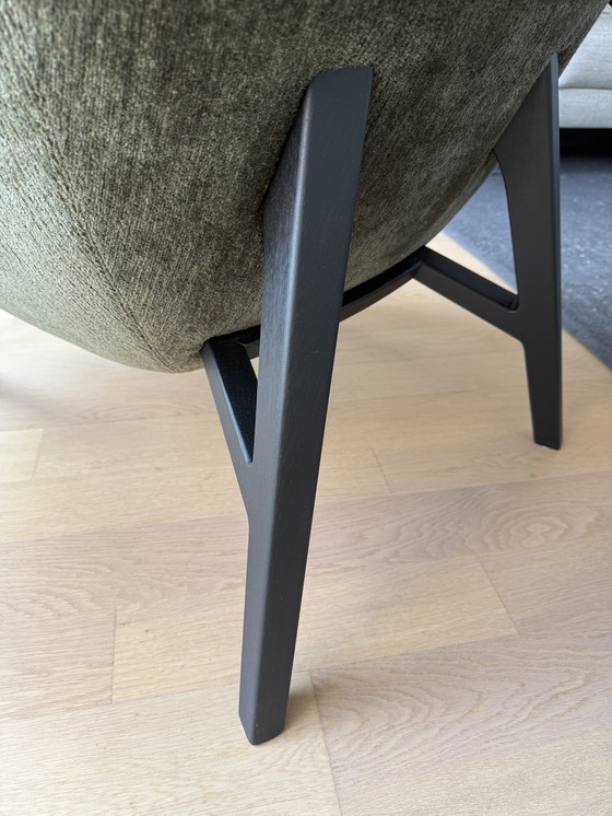 Image 1 of Montis, silla Enzo en tela bouclé/esponjosa verde musgo