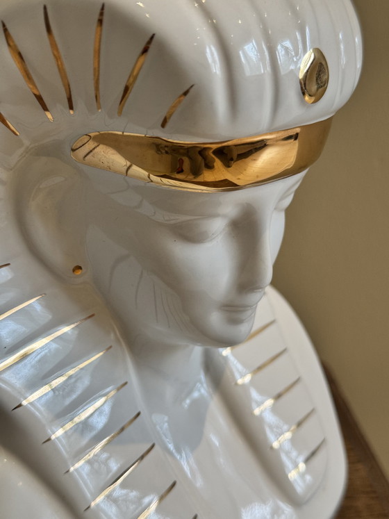 Image 1 of Ensemble de bustes égyptiens vintage – Style Hollywood Regency – céramique – années 1950/1960