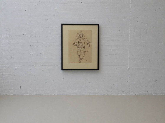 Image 1 of Lithografie Clown / Harlekijn van A. Hürlimann, beperkte oplage, jaren 70