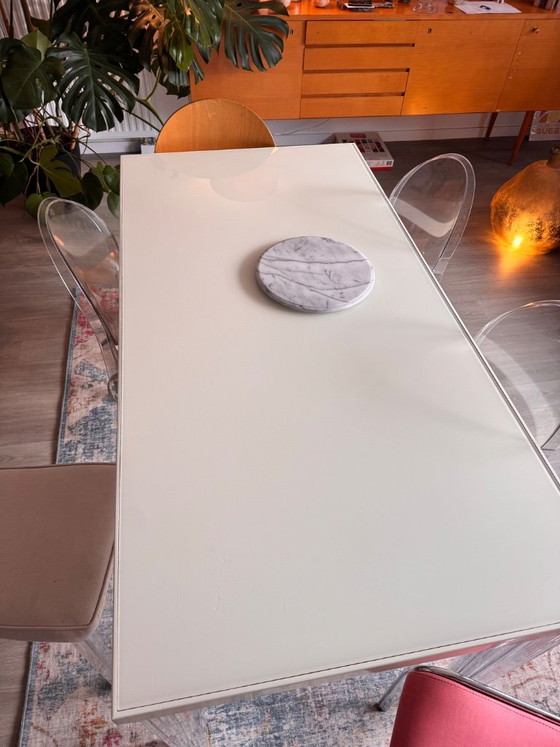 Tavolo Kartell TopTop Philippe Starck – vetro bianco – design iconico – Set da pranzo (photo 7 of 8)