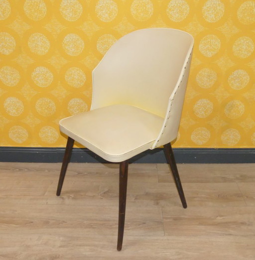 50er Jahre Cocktailstuhl pastell gelb rockabilly Klassiker Stuhl Holz Cocktailsessel Kunststoff retro vintage mid century fiftie