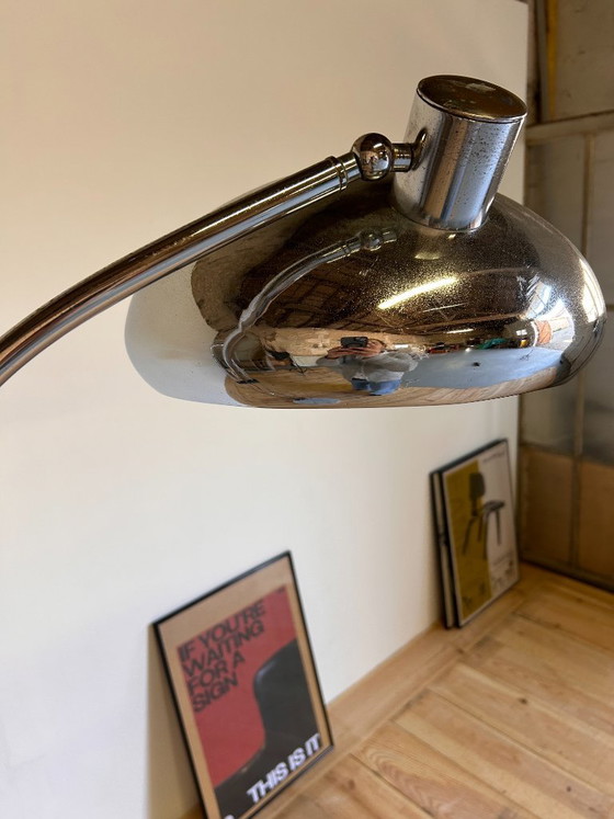Grand Lampadaire Arc Ajustable en Marbre et Chrome, Italie, 1970s – Marble, Metal (photo 4 of 8)