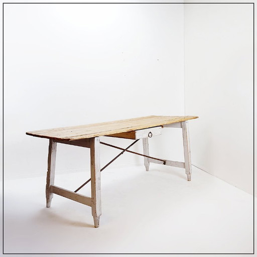 Large solid wood farm table