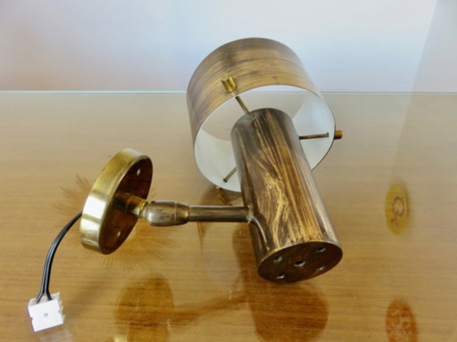 Dänische Wandleuchte aus massivem Messing, Jo Hammerborg, 1970