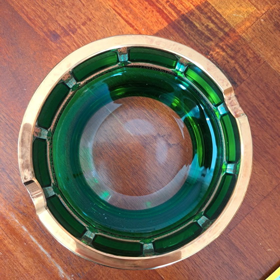 Bohemia Crystal Ashtray Emerald Green with Real Gold Czechoslovakia 60s/70s – Decorative Objects (photo 11 of 11)