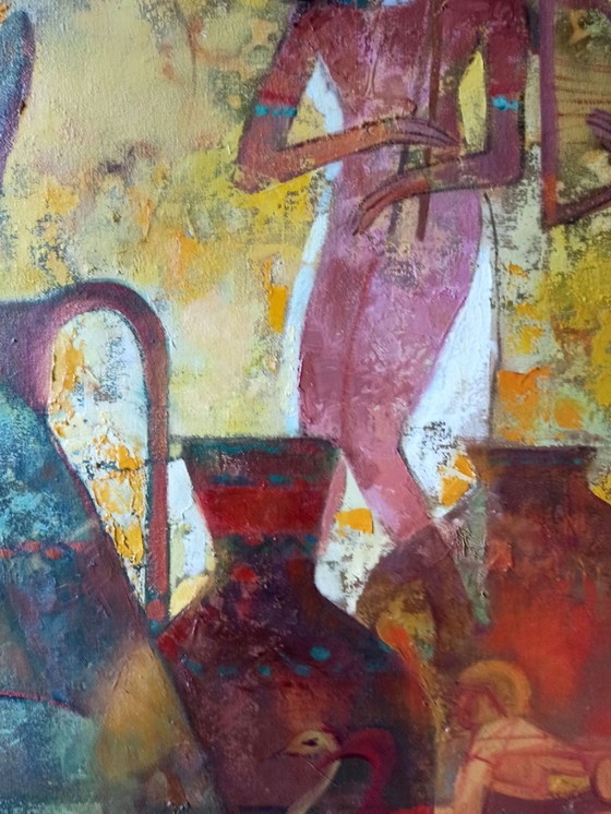 Original Oil Painting Abstract Figurative Girl Gifts to Pharaoh – Paintings & Drawings, Canvas (photo 6 of 13)