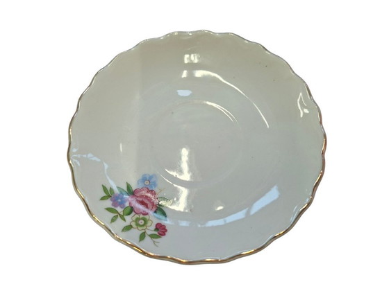 Image 1 of Set van 6 verzamelbare vintage Japanse porseleinen theekopjes – jaren 1950