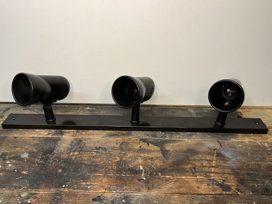 Image 1 of Black Vintage post modern Phase Madrid three spotlight ceiling lamp