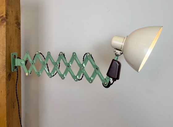 Image 1 of Industrial East German Scissor Lamp from VEB Zweckleuchtenbau Dresden, 1950s