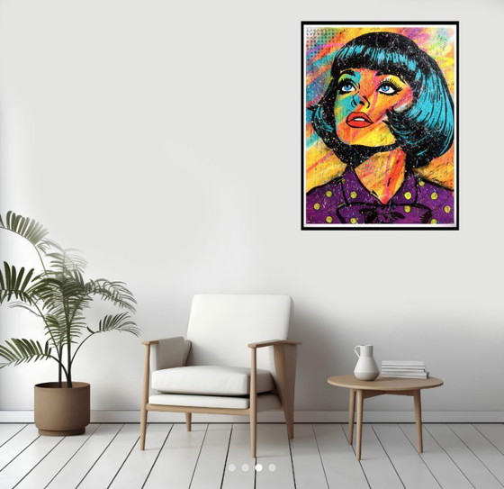 Image 1 of GONGAS - Musa de neón - Lienzo del artista