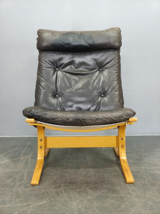 Image 1 of Ingmar Relling Siesta Lounge Chair in Leather, Norway, 1970s