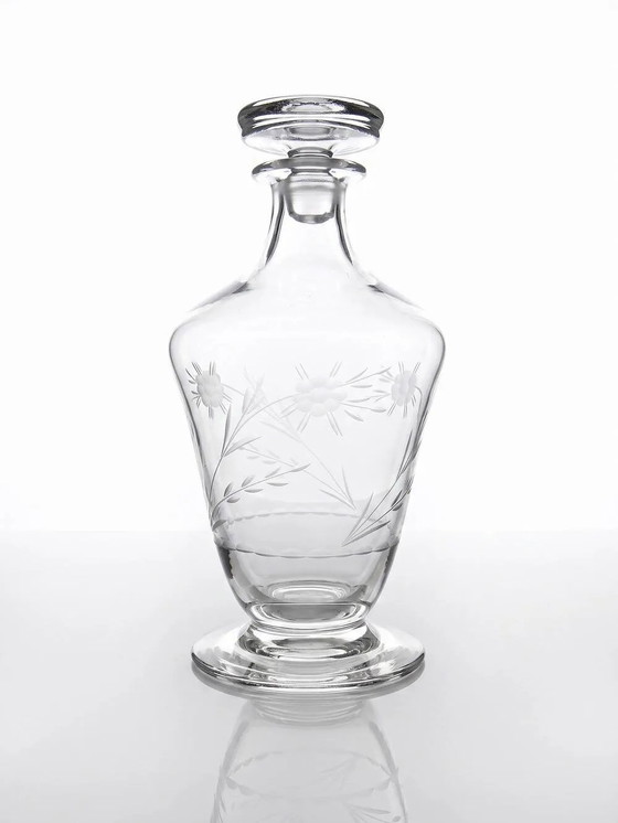 Small antique decanter in engraved Bohemian crystal, early 20th century. – Glass & Decanter, Glass, Vintage (photo 14 of 14)