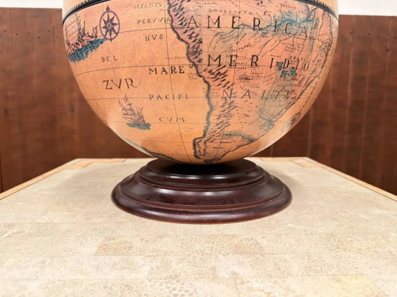 Classic Italian Zoffoli Table Barglobe, Barstools, Bronze, Wood (photo 6 of 11)