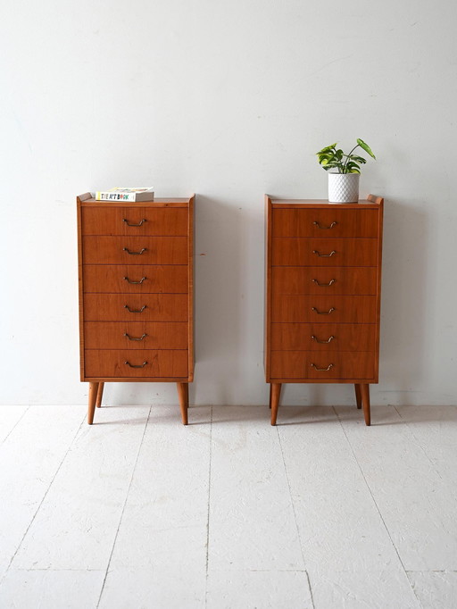 Pair of 1950s Scandinavian Teak Nightstands