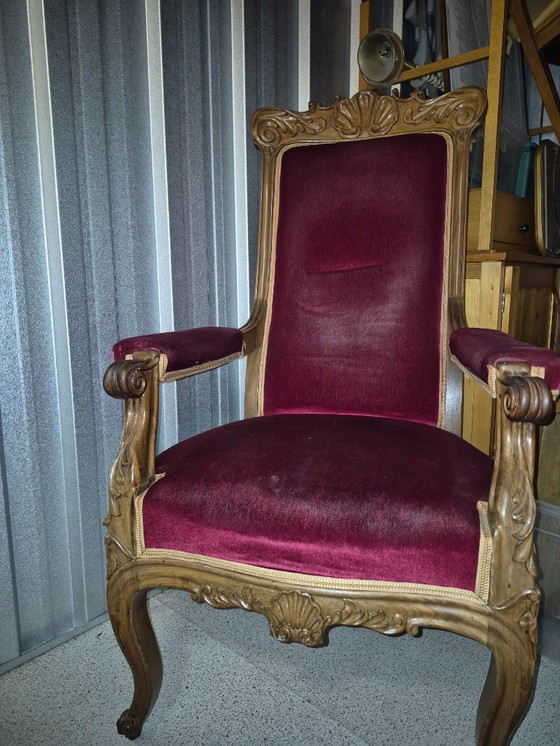 Image 1 of Antieke eiken brocante stoel