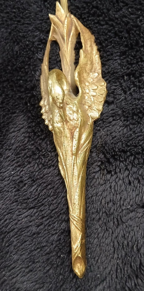 Image 1 of Applique da parete a forma di cigno in bronzo di Charles Ranc