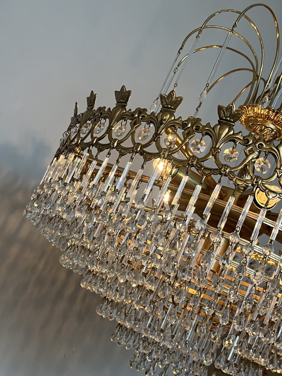 Image 1 of 1920s / Art Nouveau style Vintage crystal chandelier