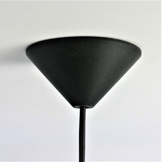 Image 1 of Ensemble de 2 suspensions Nanny Still pour Philips / Peill & Putzler, cuivre oxydé et verre ambré, années 1960