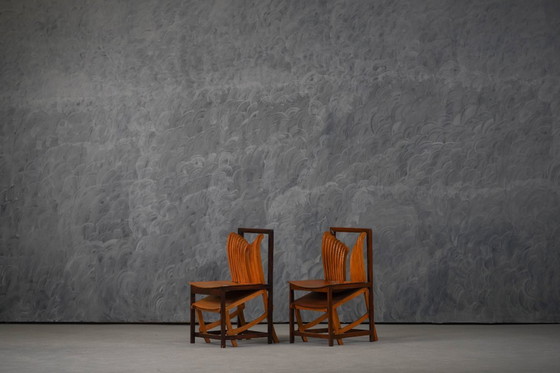 Image 1 of Chaises de salle à manger vintage au design sculptural unique, France années 1960, lot de 2