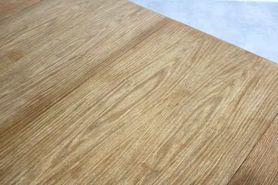 Image 1 of brutalist oak extendable dining table