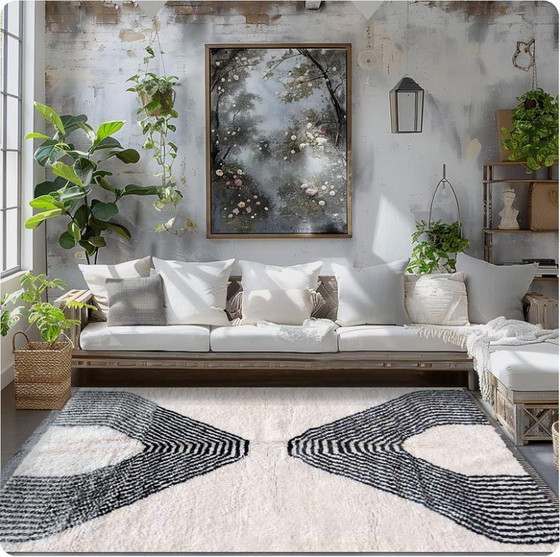 Image 1 of Tapis écru à motifs géométriques 250cmx150cm 