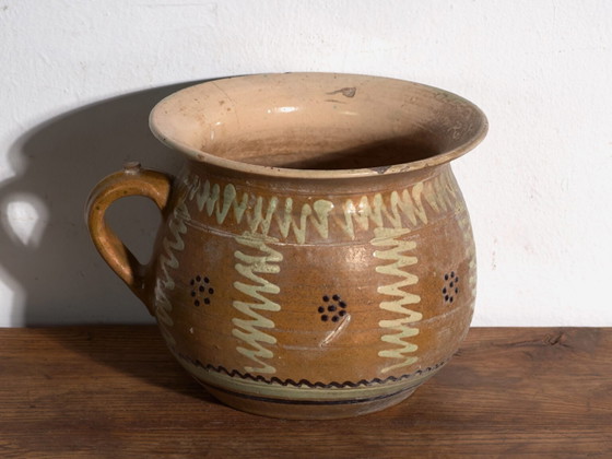 Vaso in ceramica smaltata popolare antica – Europa Centrale, circa 1930 – Vasi per piante, Rustic (photo 38 of 40)