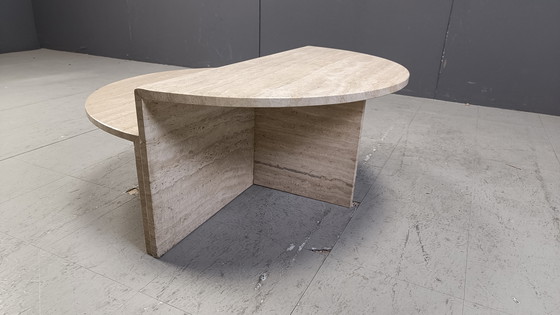Image 1 of Paar travertijnen salontafels, 1970