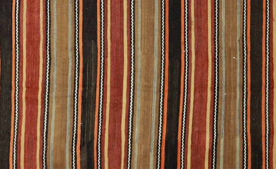 Tappeto turco vintage Yoruk Kilim 336x173 cm – Grande tappeto in lana tessuto a mano con motivo a righe, (photo 2 of 10)