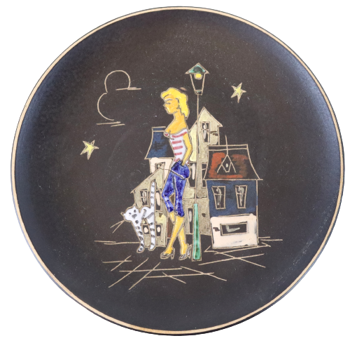 Ruscha wall plate 'Paris' vintage