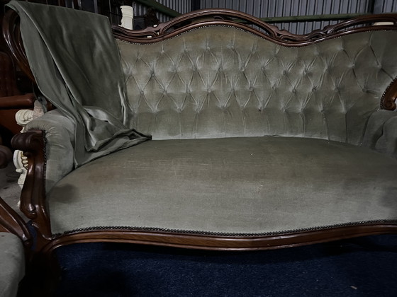 Image 1 of Antique Biedermeier Sofa With Armchairs