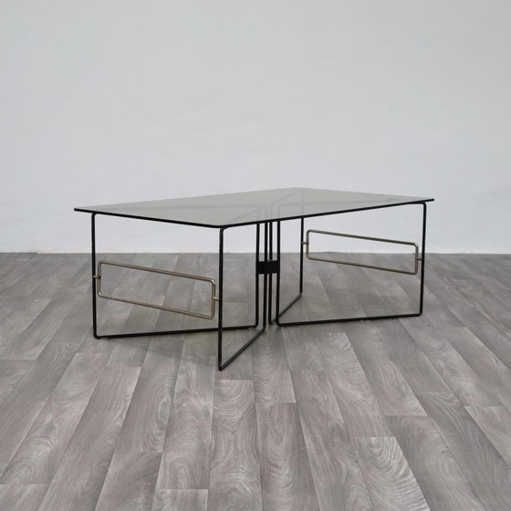 Image 1 of Low Coffee Table Geometric Design 1970s Vintage Modern