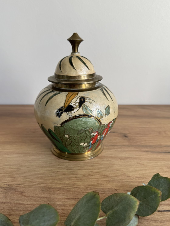 Image 1 of Pot laiton émaillé 