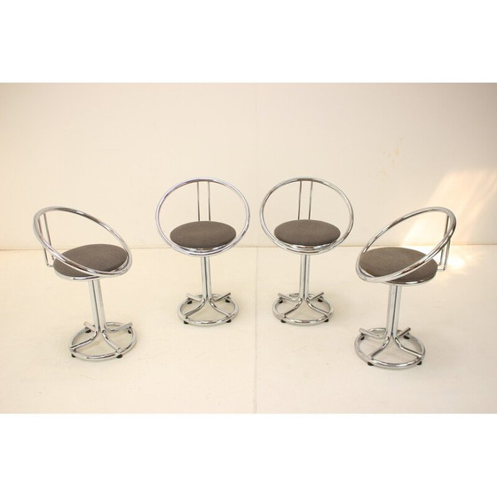 Image 1 of Ensemble de 4 tabourets de bar vintage, Italie 1970